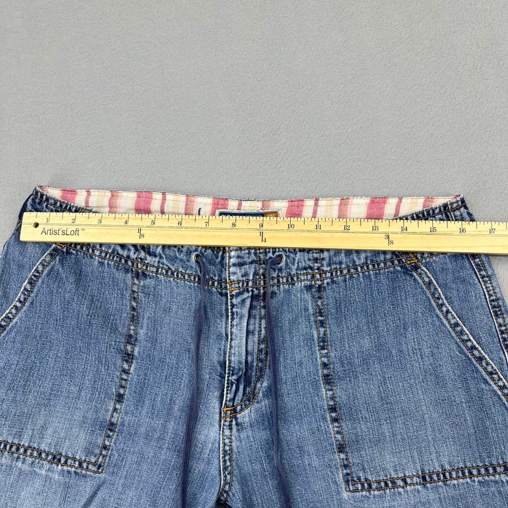Old Navy Blue Jeans Womens 10 Blue Wide Leg Drawstring Low Rise Denim Pants - Picture 5 of 14